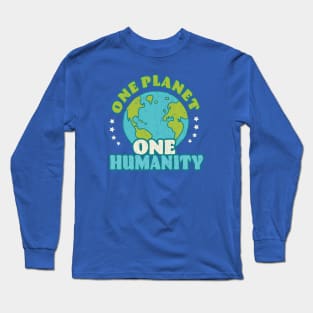 Retro One Planet One Humanity Long Sleeve T-Shirt